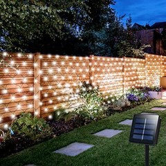 Solar Powered Net Lights for Tree Fence Wall Roof Backyard Christmas Decor