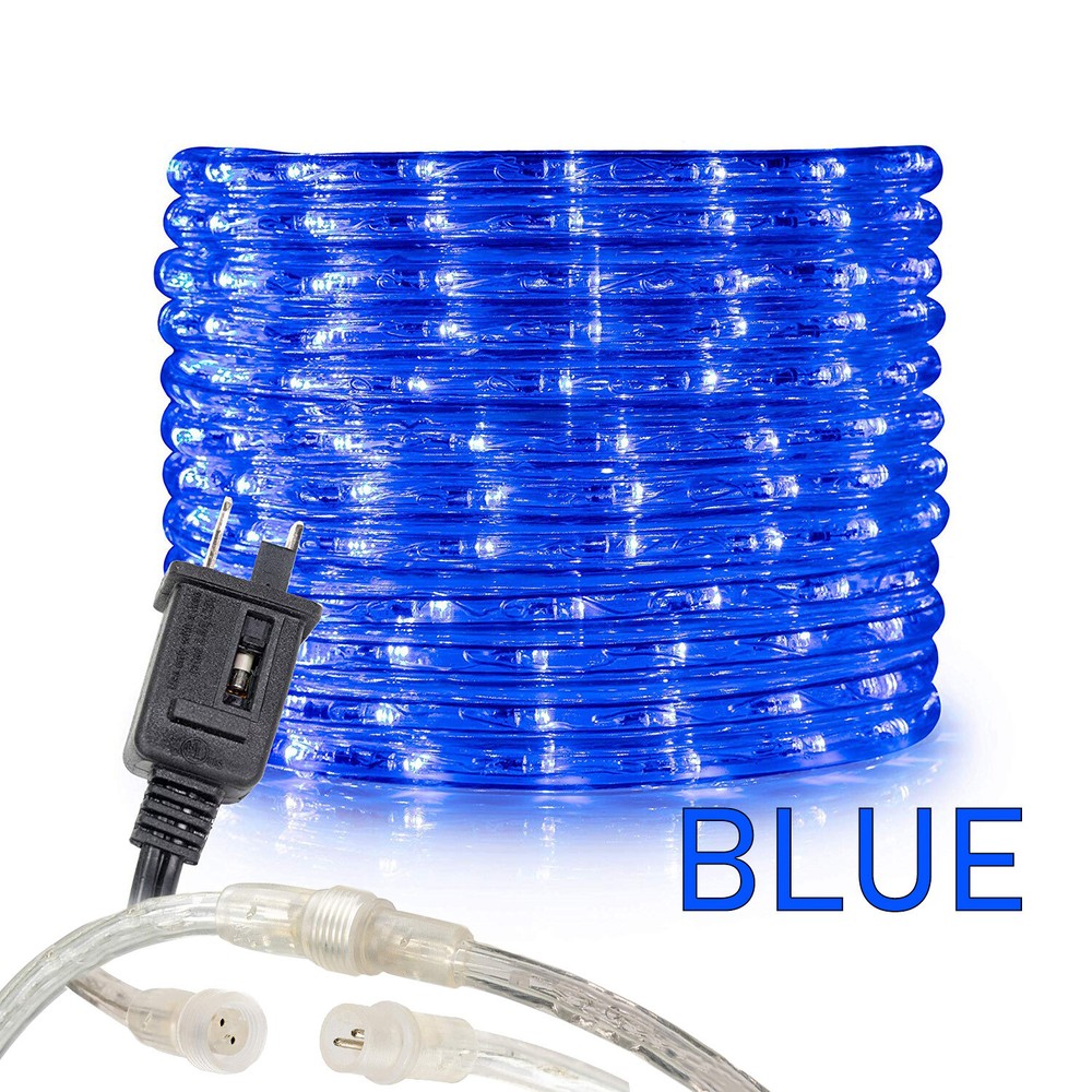 10/25/50/100/150FT Blue Thick LED Rope Lighting Accent Indoor Outdoor Xmas