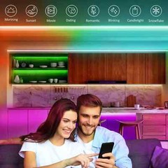 100 Ft LED Lights for Bedroom Music Sync Color Changing RGB LED Strip Rope Light