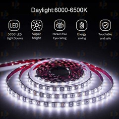 12V 16.4 FT 300SMD Flexible White LED Strip Light Waterproof For Car Truck Boat