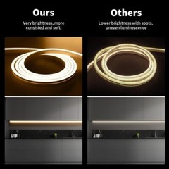 Super Bright 12V LED Neon Rope Light, 16.4ft, multicolor 3000K, IP65 Waterproof