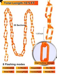 10.5 Ft Halloween Chain String Lights 175 LED Orange Plastic Indoor Outdoor D…