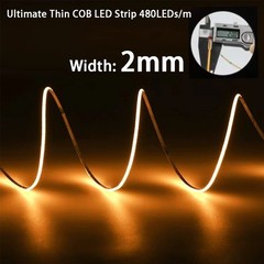 2mm Super Thin COB LED Strip Light Colored Light Strip For Room Car Backlight