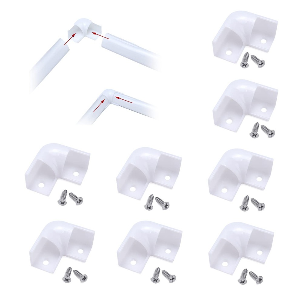 8Pack White Plastic Corner Connector for V1SW LED Channel LC08
