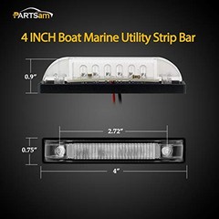 4Pcs 4inch Utility White 9 LED Strip Light Bar, Clear Lens Waterproof 4″ Boat