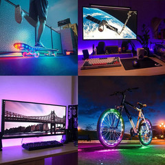 LED Strip with 24 Keys Remote Control, 2M Battery Powered Strip Lights for Party