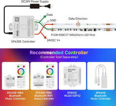 WS2811 Dual IC RGBCCT FCOB COB LED Strip,Ul Listed High Density Chasing IC RGB L