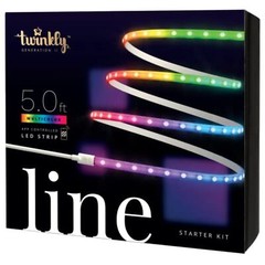 Twinkly Indoor Line Starter Kit App-Control White Light Strip with RGB LEDs, 5′