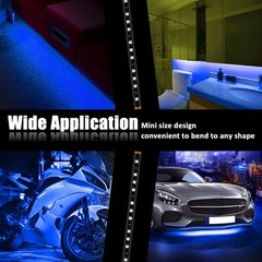 Blue 5PCS 12V 12″ 15SMD Flexible LED Strip Light Waterproof For Car Truck Boat