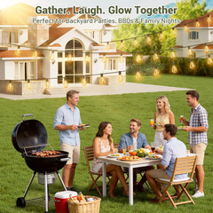 200FT Solar String Lights Outdoor Waterproof 72+2 LED Bulbs, Solar Powered with