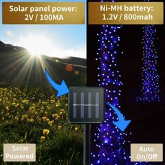 100 LED Solar Powered String Fairy Lights Outdoor Garden Wedding Party Xmas