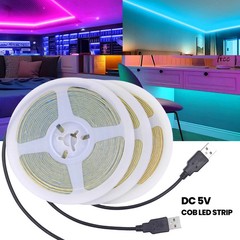 5V USB 3mm PCB COB LED Strip Light with Switch Dimmer Remote Control 320 LEDs
