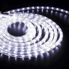 🔥 50 FT Cool White Thick LED Rope Light Accent Indoor Outdoor Waterproof Rope