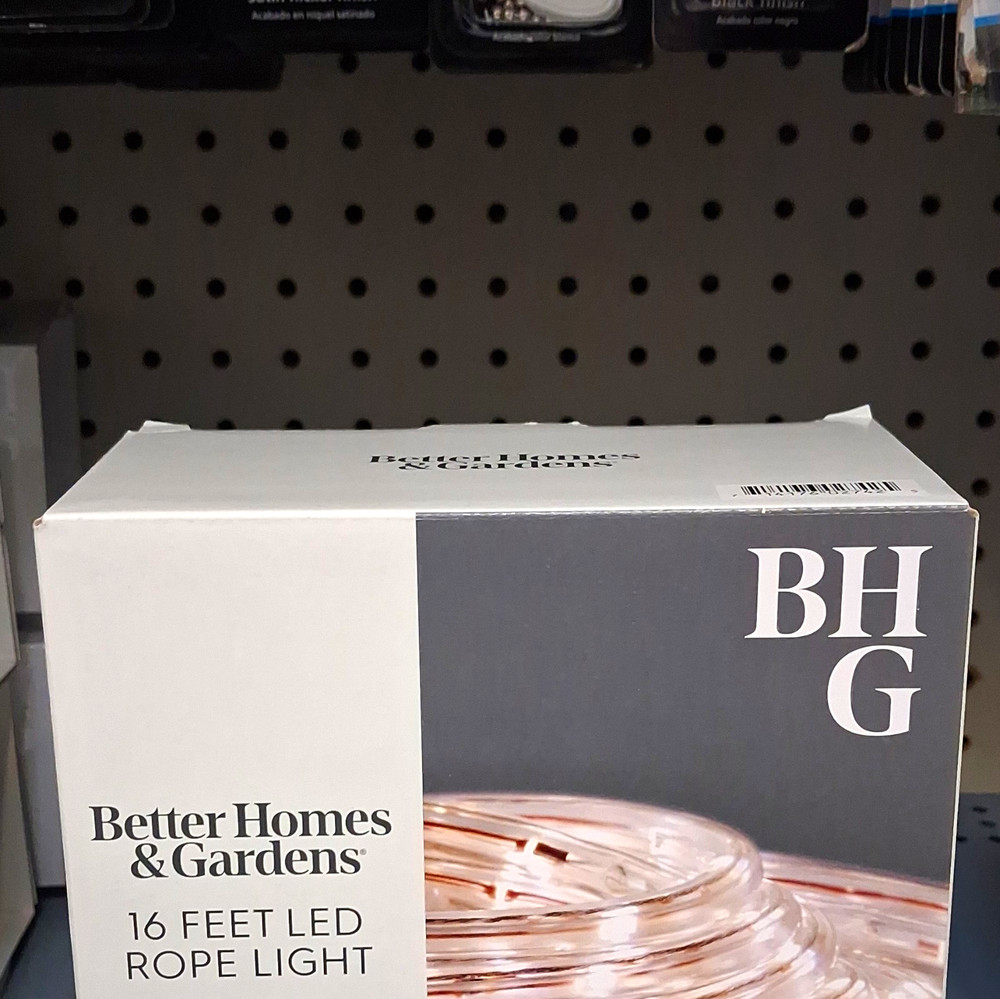 Better Homes & Gardens 16 ft LED Rope Light Warm White Clear Plug-In Indoor