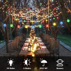 50 LED Solar String Lights Patio Party Yard Garden Wedding Waterproof Outdoor