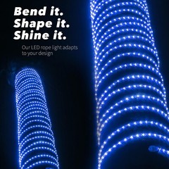 1/2″ Blue LED Rope 25ft Thick Flexible Christmas Outdoor Lighting Regular/Mode