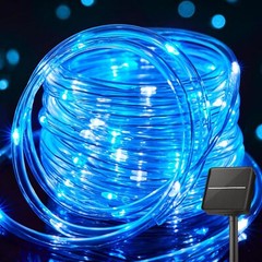 Solar Rope Lights Outdoor Waterproof LED PVC Tube Blue Fairy String Light Garden