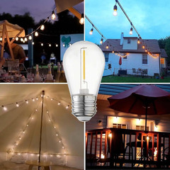 S14 Led Bulbs for Outdoor String Lights,Shatterproof Waterproof Clear Plastic Ca