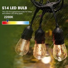 Energy Saving 1W S14 LED Bulbs, 15 Pack, Dimmable Warm Light for Outdoor Decor