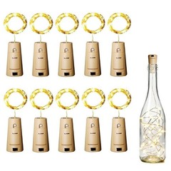 10 Pack Wine Bottle Lights with Cork 20 LEDs 6.6 Ft Fairy String Lights Battery