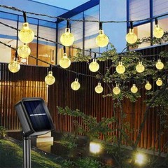 23Ft 50 LED Solar LED Crystal Ball String Lights Outdoor for Patio Yard Party