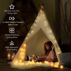 Guirnalda de luces LED navideñas con forma de estrella de 100 pies
