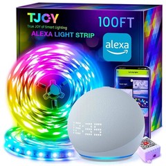 TJOY 100ft Smart Led Strip Lights for Bedroom, Work with Alexa,2835 RGB Color…