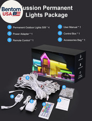 200Ft Permanent Outdoor Lights for House, 2025 Smart RGB LED outside Lights with