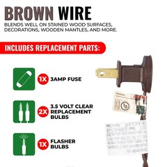 612 Vermont 35 Clear Mini Christmas String Lights on Brown Wire 35,