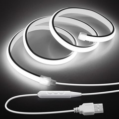 5V USB COB LED Light Strip with Dimmer 3.3FT Daylight White LED Rope Lights