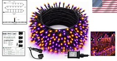 300 LED Halloween String Lights – 100FT Waterproof Purple & Orange Party Decor