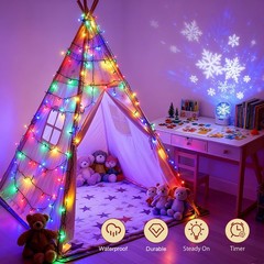 Christmas Lights Battery Operated Outdoor Waterproof, Multicolor Christmas Lig