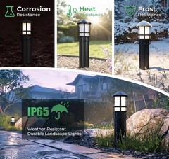 6-Pack Low Voltage Pathway Lights 12V 4W G4 2700K Black Aluminum IP65 Wired LED