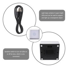 Colorful Led Light Base Display Stand With Usb For 3D Crystal And Glass Art