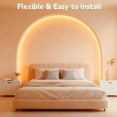 Battery Powered COB LED Strip Lights,3.28ft Warm White LED Light Strip for Dorm