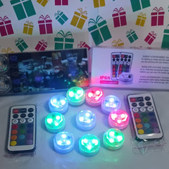 IP68 Waterproof LED Submersible color + white Lights with Remote Control 10 pc