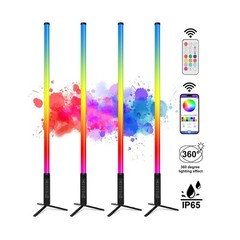 4Pack Professional 360 DJ Tube Light Bar Stand with Case Battery Powered IP65…