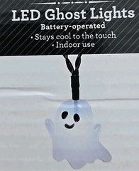 Halloween LED Ghost & Black Cat String Light Set! Warm White. Indoor Outdoor.