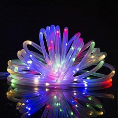 Led Solar Powered Rope Fairy String Strip Lights Waterproof For Outdoor Garden