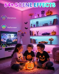 Small LED Strip Lights for Bookshelves,RGBIC Shelves & TV Backlight
