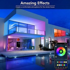 100ft 50ft LED Strip Lights 5050 RGB Bluetooth Color Change Remote for Rooms Bar