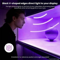 Black RGB LED Shelf Lights, Smart Bookshelf Lights Compatible with Alexa WiFi Di