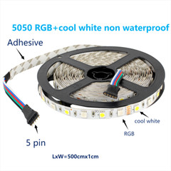 5M 5050 RGBW Cool White LED Strip Light Kit Non-Waterproof for Indoor Decoration