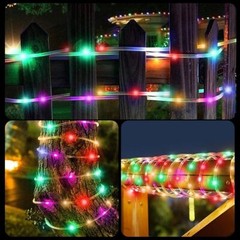 Solar Rope light Outdoor 8 Modes Fairy Lights for Camping Party Pool Patio Tree