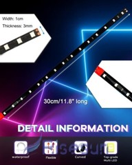 6 PCS 12V 12″ 1FT 15SMD Flexible LED Strip Light Waterproof For Car Truck Boat