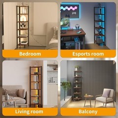Corner Shelf Light Strip LED Music Sync Adjustable Smart Light Unit Space Saver
