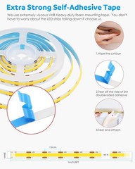 USB Led Light Strip COB Led Strip Lights 5V Daylight Cold White 6000K 3.28FT …