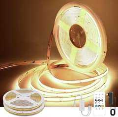 COB LED Strip Lights 65ft 24V Dimmable with Remote and App Control 3000K Warm