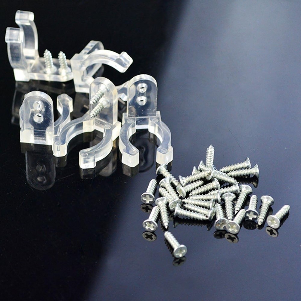 NEW 200pcs LED Rope Light Clips Holder with 400 PCS Screws Clear PVC Rope Light