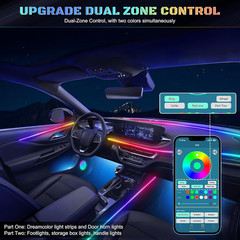 Dreamcolor Acrylic Interior Car LED Strip Light with Wireless APP, RGB 22 in 1